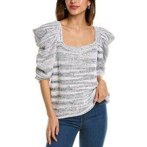 Ted Baker Size 6 / US 16-18 Womens Aspel Knit Top Tie Back Puff Sleeves